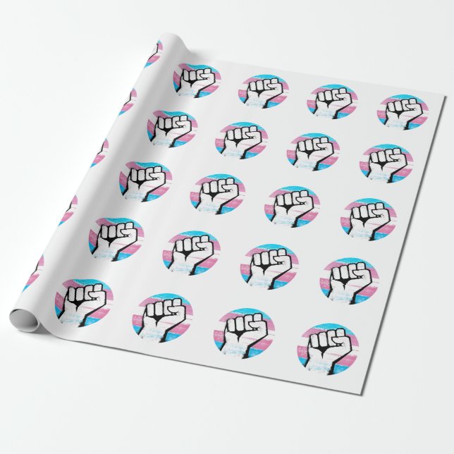 Papel De Presente Impressão de Círculo do Punho do Orgulho Trans (Desenrolado)