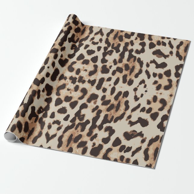 Papel De Presente impressão de estilo Leopard. (Desenrolado)