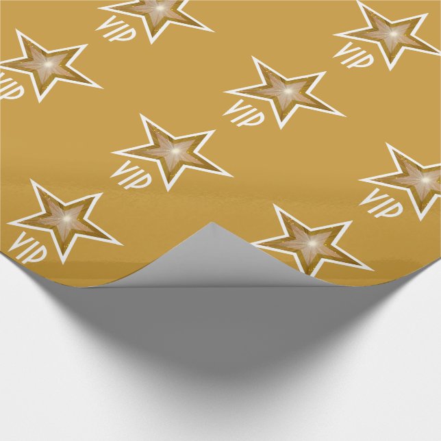 Papel De Presente impressão de estrela Dourada ouro VIP (Ponta)