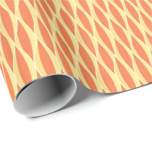 Papel De Presente Impressão de Fita do Século de Médio - laranja