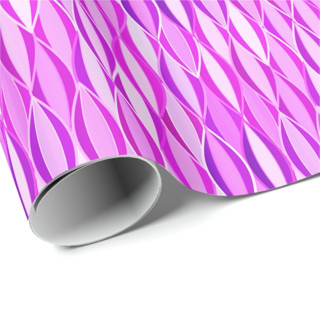 Papel De Presente Impressão de fita do século médio - orquídea e vio (Ponta do rolo)