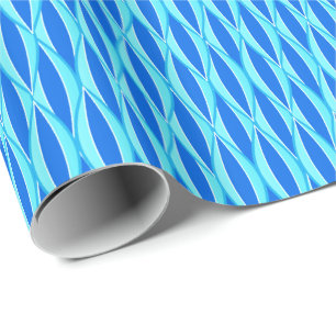 Papel De Presente Impressão de fita do século médio - tons azuis