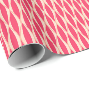 Papel De Presente Impressão de fita do século médio - tons de coral