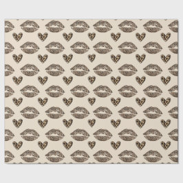 Papel De Presente Impressão de Guepardo Bege e Preto Chic