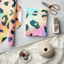 Papel De Presente Impressão de Leopardo Arco-íris Animal Safari