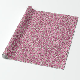 Papel De Presente Impressão de Leopardo Rosa Menino