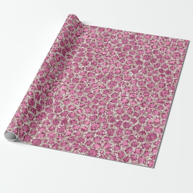 Papel De Presente Impressão de Leopardo Rosa Menino (Desenrolado)