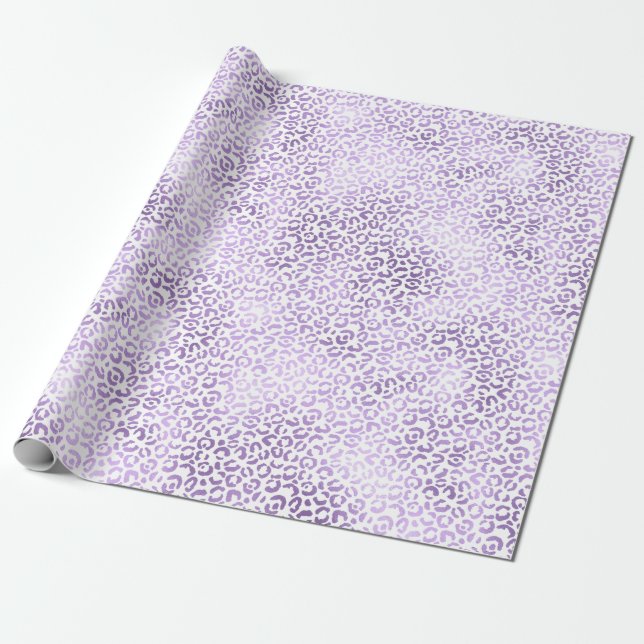 Papel De Presente Impressão de Leopardo Roxo (Desenrolado)