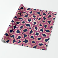 Impressão de Leopardo Roxo, Marinho Dourado, Girn