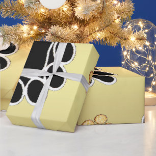 Papel De Presente Impressão de mão preta e bronzeada sobre fundo dou