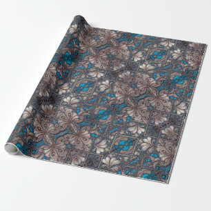 Papel De Presente impressão de modelo floral barroco ornamentado