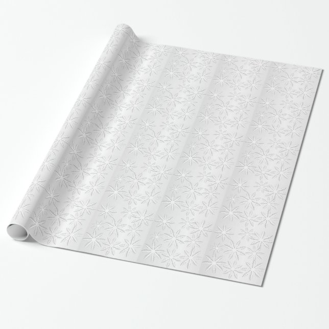 Papel De Presente Impressão de Natal em Floco de Neve (Desenrolado)