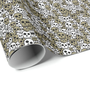 Papel De Presente Impressão de Padrão Gótico Dourado