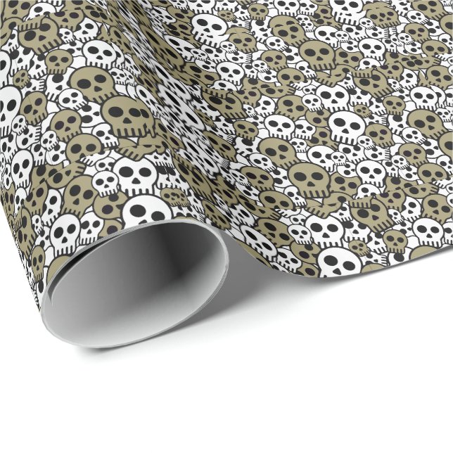 Papel De Presente Impressão de Padrão Gótico Dourado (Ponta do rolo)