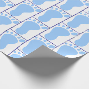 Papel De Presente Impressão de Pé Azul do Bebê Recém-nascido