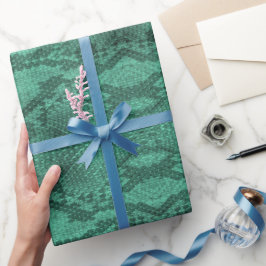 Papel De Presente Impressão de Pele Cobra Verde Claro