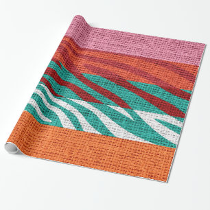 Papel De Presente Impressão de Pele-Zebra Retroativa Ruptura Rústica