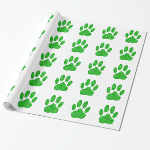 Papel De Presente Impressão de Pista de Cachorro Verde