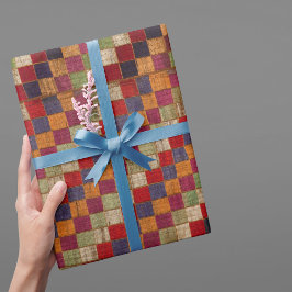 Papel De Presente Impressão de Quilt Indiano Multicolor