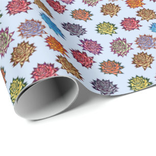 Papel De Presente Impressão de Rosa, Padrão Floral de Estilo Moderno