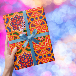 Papel De Presente Impressão de tapete colorido antigo