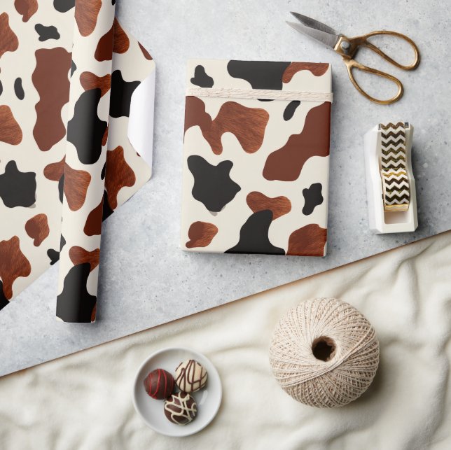 Papel De Presente Impressão de Vaca (Artesanato)