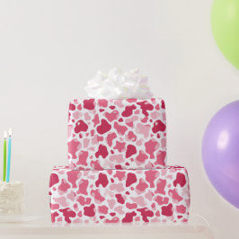 Papel De Presente Impressão de Vaca Rosa