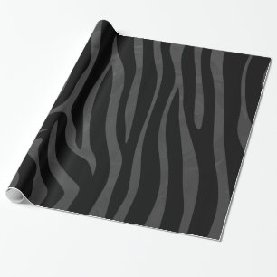 Papel De Presente Impressão de Zebra Black e Cinza