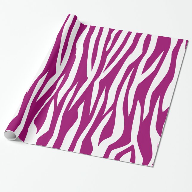 Papel De Presente Impressão de Zebra Magenta (Desenrolado)