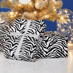 Papel De Presente Impressão de zebra preta e branca