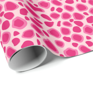 Papel De Presente Impressão do leopardo - fúcsia e luz - rosa