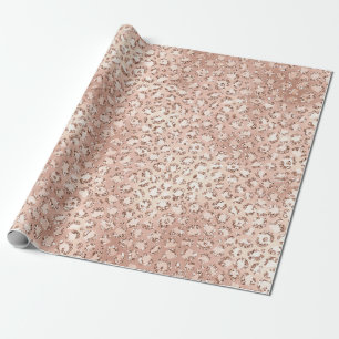 Papel De Presente Impressão do Leopardo Glitz Cor-de-rosa-claro-azu