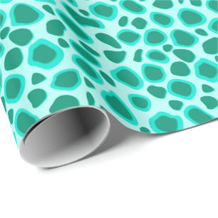 Papel De Presente Impressão do leopardo - turquesa e Aqua
