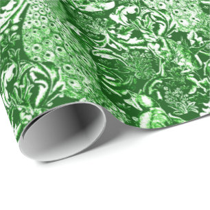 Papel De Presente Impressão do pavão de Nouveau da arte, Forest