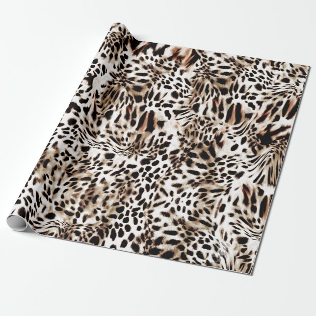 Papel De Presente Impressão em animais leopardo (Desenrolado)