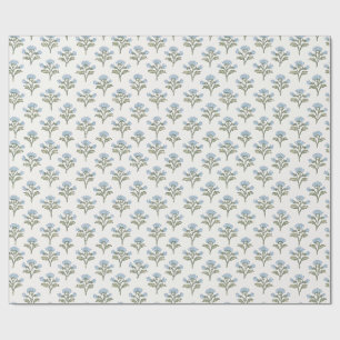 Papel De Presente Impressão em bloco de Sprig azul celeste, folha de
