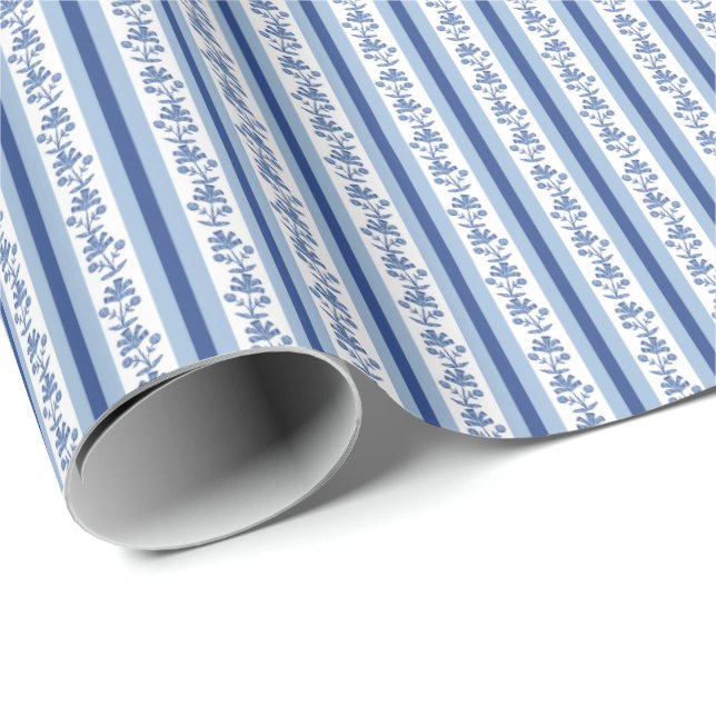 Papel De Presente Impressão em Bloco Listras de Lótus (Ponta do rolo)