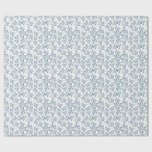 Papel De Presente Impressão em estilo vintage com pequenas flores az