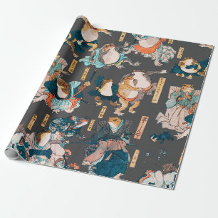 Papel De Presente Impressão em xilogravura de sapo japonês Kuniyoshi