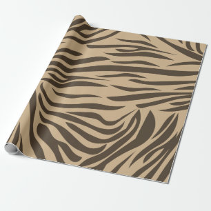 Papel De Presente Impressão em Zebra Castanha