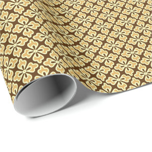 Papel De Presente Impressão floral, caramelo e castanho chocolate d