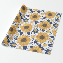 Papel De Presente Impressão floral de flores solares