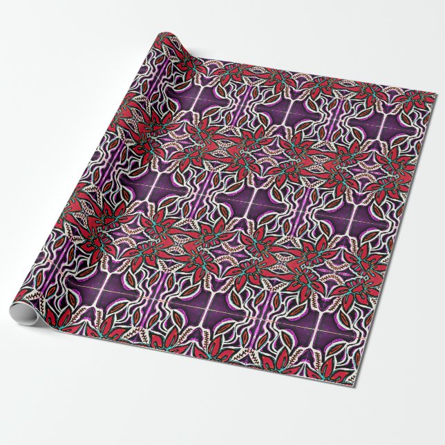 Papel De Presente Impressão Floral Etérea (Desenrolado)