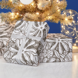 Papel De Presente Impressão Havaiana Naupaka ilima tiare flores