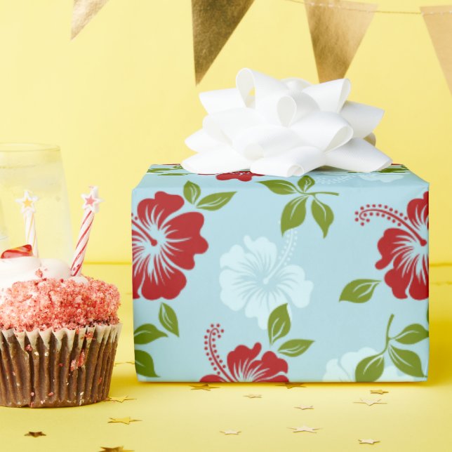 Papel De Presente Impressão havaiano (Festa de aniversário)