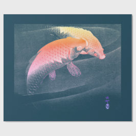 Papel De Presente Impressão JAPONÊS DE CARP BLUE Wraptor Paper