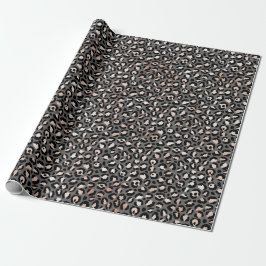 Papel De Presente Impressão Leopard da Rosa de cinza de Beige da da
