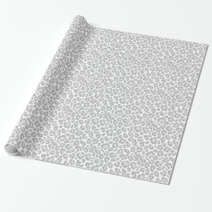 Papel De Presente Impressão Leopardo cinza