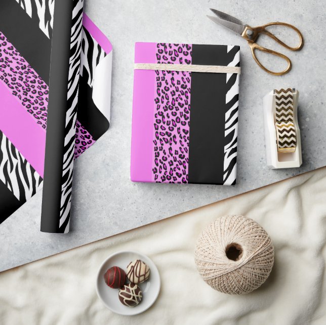 Papel De Presente Impressão Leopardo, Impressão Zebra, Impressão Ani (Artesanato)