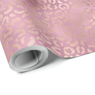 Papel De Presente Impressão Leopardo Rosa Glam
